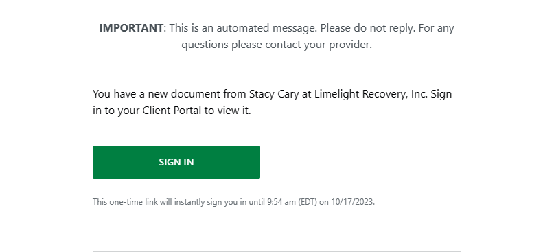 Sign in to the client portal